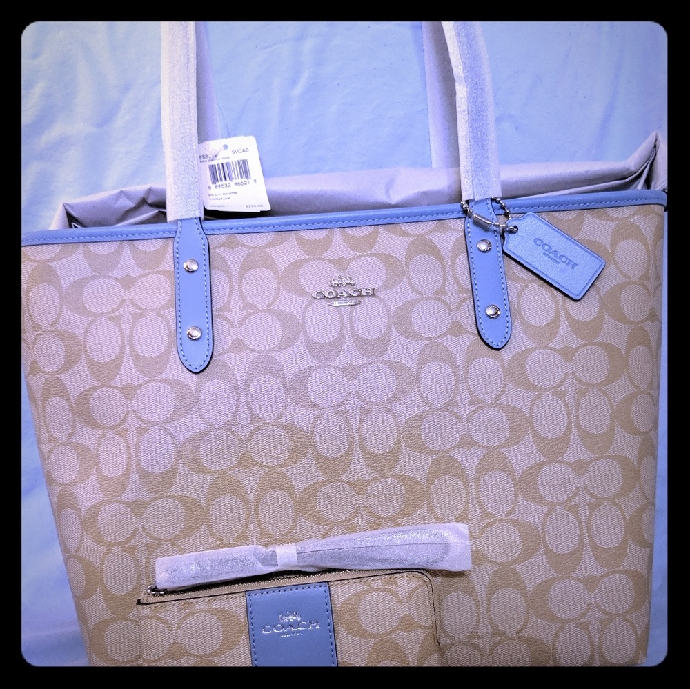 Coach NWT City Zip Tote and Wristlet Bundle
